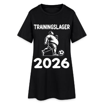 Trainingslager 2026 – Lustiges Fußball Design - Frauen T-Shirt-Kleid - Schwarz - Vorne