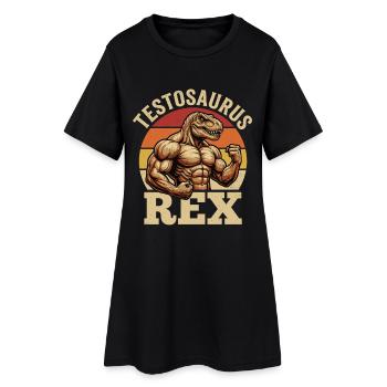 Testosaurus Rex Bodybuilding Dino Gym - Frauen T-Shirt-Kleid - Schwarz - Vorne