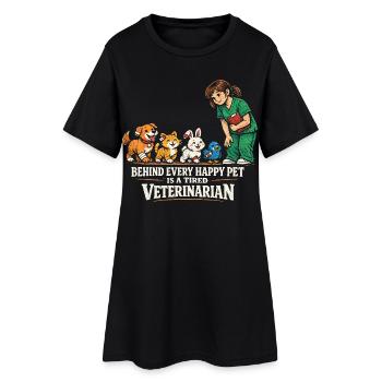 Vétérinaire Vétérinaire - Robe T-shirt Femme - noir - Devant