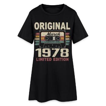 Mars 1978 Vintage mars 1978 - Robe T-shirt Femme - noir - Devant