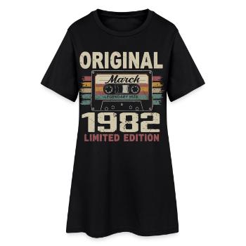 Mars 1982 Vintage mars 1982 - Robe T-shirt Femme - noir - Devant