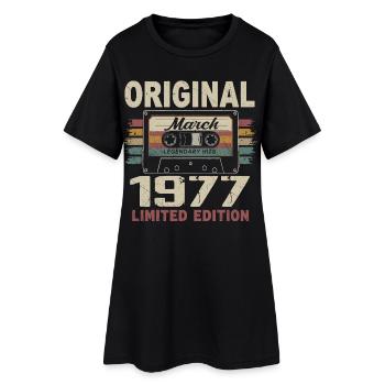 Mars 1977 Vintage mars 1977 - Robe T-shirt Femme - noir - Devant