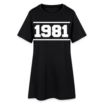 1981 Cadeau rétro 1981 original 1981 - Robe T-shirt Femme - noir - Devant