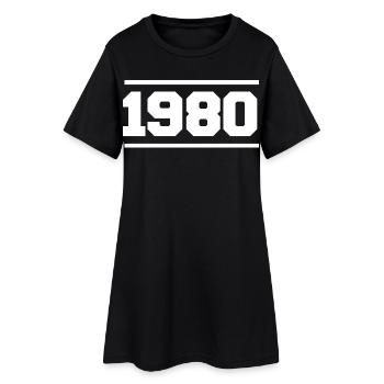 1980 Cadeau rétro 1980 original 1980 - Robe T-shirt Femme - noir - Devant