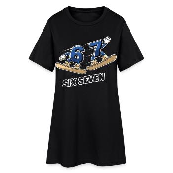 6 7 Six Seven Snowboard Meme - Robe T-shirt Femme - noir - Devant
