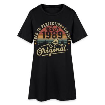 March 1989 - Women’s T-Shirt Dress - black - Front