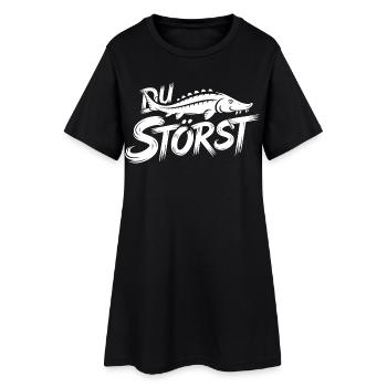 Stör Sterlet Graffiti Muster - Frauen T-Shirt-Kleid - Schwarz - Vorne