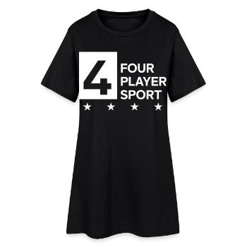 4 Équipe sportive à quatre joueurs Tenue Padel Tennis - Robe T-shirt Femme - noir - Devant