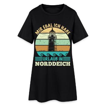 NORDSEE JE M’EN FICHE PRENDS DES VACANCES À NORDDEICH Drôle - Robe T-shirt Femme - noir - Devant