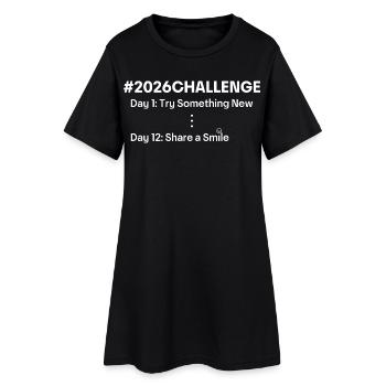 Défi 2026 – Motivation & Nouveau Départ - Robe T-shirt Femme - noir - Devant