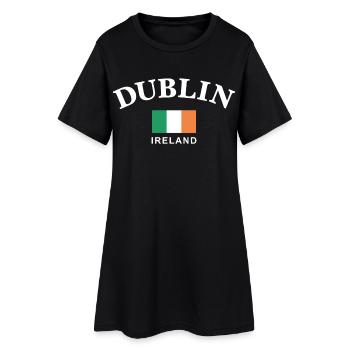 Dublin, Irlande - Robe T-shirt Femme - noir - Devant