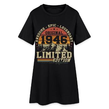 Original 1946 Jahrgang Vintage Geburtstag Retro - Frauen T-Shirt-Kleid - Schwarz - Vorne