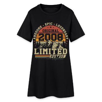 Original 2008 Vintage Vintage Anniversaire Rétro - Robe T-shirt Femme - noir - Devant