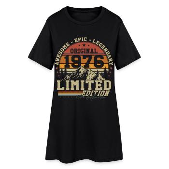 Original 1976 Jahrgang Vintage Geburtstag Retro - Frauen T-Shirt-Kleid - Schwarz - Vorne