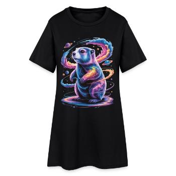 Cosmic Groundhog T-Shirt – Space Space - Women’s T-Shirt Dress - black - Front