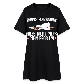 Pensionärin Gans mit Sonnenbrille - Pension - Frauen T-Shirt-Kleid - Schwarz - Vorne