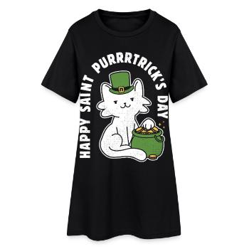 Bonne fête de la Saint-Purrtrick - Robe T-shirt Femme - noir - Devant