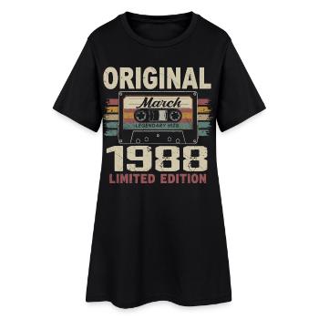 March 1988 Vintage March 1988 - Women’s T-Shirt Dress - black - Front