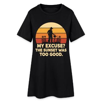 Jardinier au soleil: excuses acceptées - Robe T-shirt Femme - noir - Devant