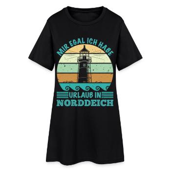NORDSEE JE M’EN FICHE PRENDS DES VACANCES À NORDDEICH Drôle - Robe T-shirt Femme - noir - Devant