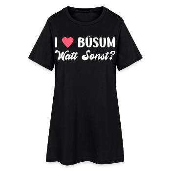 BÜSUM WATT SINON ? Vacances en mer du Nord : plaisir - Robe T-shirt Femme - noir - Devant