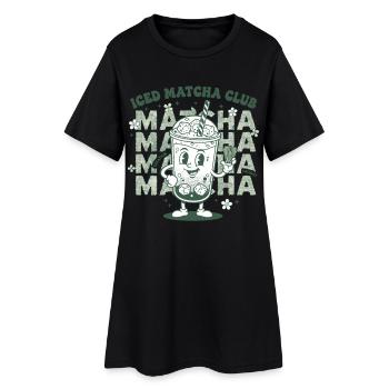 Matcha Glacé Club Drôle Matcha Thé Amoureux Vert - Robe T-shirt Femme - noir - Devant