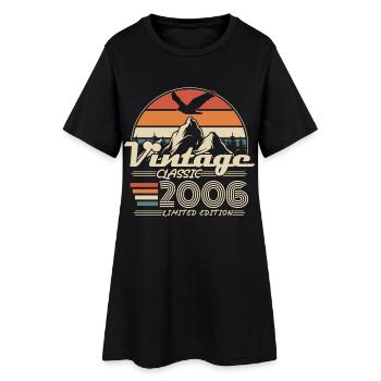 Cadeau d’anniversaire vintage 2006 - Robe T-shirt Femme - noir - Devant