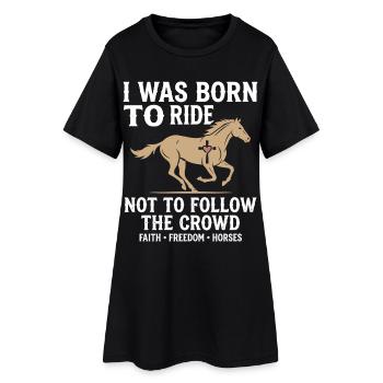 Né pour monter à cheval Freedom Design - Robe T-shirt Femme - noir - Devant