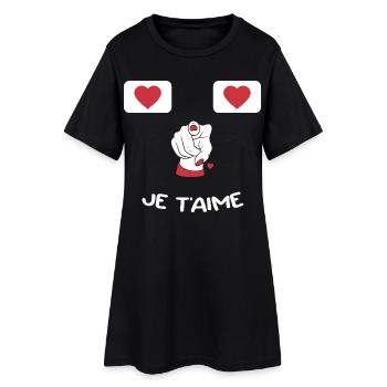 Humour Message Amour Saint-Valentin - Robe T-shirt Femme - noir - Devant