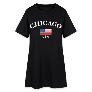 Chicago, USA - Women’s T-Shirt Dress - black - Front
