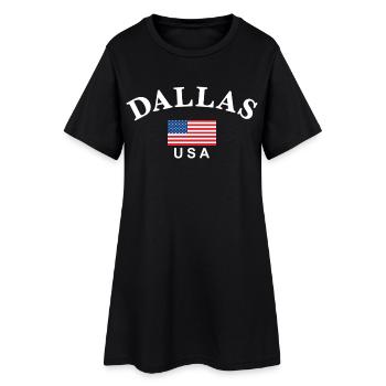 Dallas, États-Unis - Robe T-shirt Femme - noir - Devant