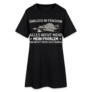 Pension Waschbär Nicht mehr zuständig - Frauen T-Shirt-Kleid - Schwarz - Vorne