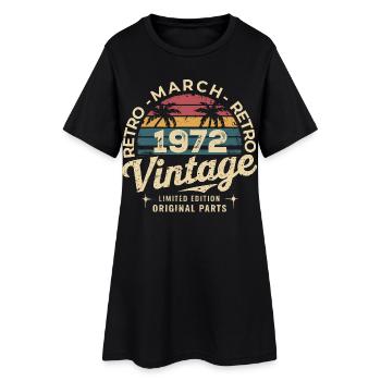Anniversary March 1972 Limited Edition Retro March - Frauen T-Shirt-Kleid - Schwarz - Vorne