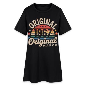 Né en Mars 1967 édition 1967 Vintage March 1967 - Robe T-shirt Femme - noir - Devant
