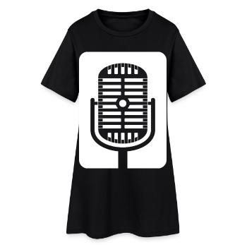 Emblème du micro rétro - Robe T-shirt Femme - noir - Devant