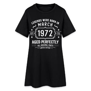 Legendär seit 54. März 1972 Geburtstag März 1972 - Frauen T-Shirt-Kleid - Schwarz - Vorne