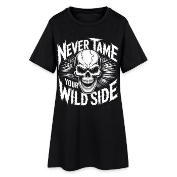 Ne domptez jamais votre côté sauvage Crâne Rock Style gothique - Robe T-shirt Femme - noir - Devant