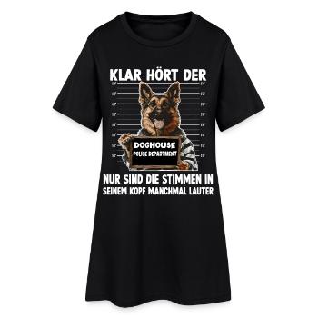 Hundehalter Geschenk Deutscher Schäferhund Gassi T - Frauen T-Shirt-Kleid - Schwarz - Vorne