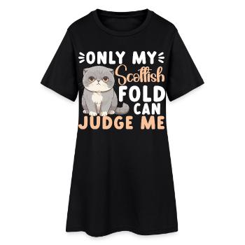 Propriétaire de chat, nourriture, peluche de chats, amoureux des chats, - Robe T-shirt Femme - noir - Devant