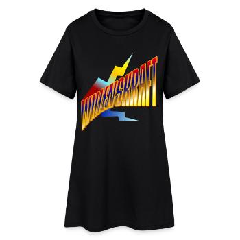 Wullenkraft Neon Retro Logo - Frauen T-Shirt-Kleid - Schwarz - Vorne