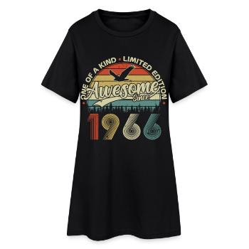 1966 Vintage Vintage Retro Birthday Gift - Women’s T-Shirt Dress - black - Front