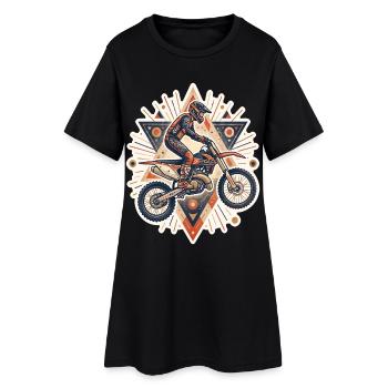 Motocross biker motorcycle cross trial enduro freestyle - Women’s T-Shirt Dress - black - Front