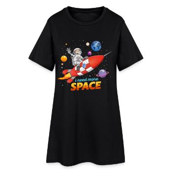 J’ai besoin de plus d’espace. Illustration d’astronaute sur fusée - Robe T-shirt Femme - noir - Devant
