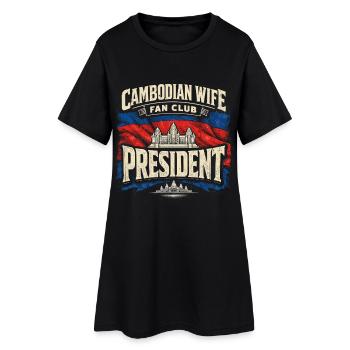 Cambodge Cambodgiens - Robe T-shirt Femme - noir - Devant