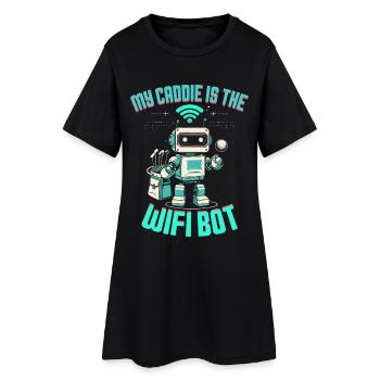Golfsimulator My Caddie Is The Wifi Bot - Frauen T-Shirt-Kleid - Schwarz - Vorne