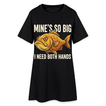 Motif drôle de proverbe de pêcheur - Robe T-shirt Femme - noir - Devant