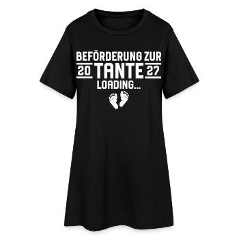 Beförderung zur Tante 2027 loading - Frauen T-Shirt-Kleid - Schwarz - Vorne