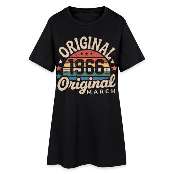 Born in March 1966 edition 1966 Vintage March 1966 - Women’s T-Shirt Dress - black - Front
