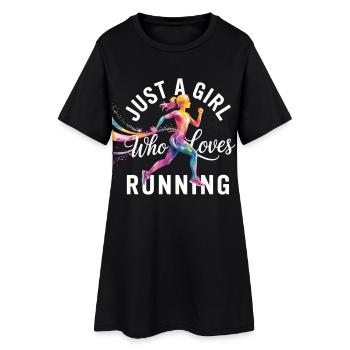 Jogging Shirt Damen – Fitness Motivation - Frauen T-Shirt-Kleid - Schwarz - Vorne