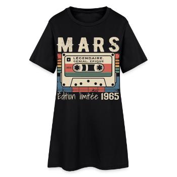 Geburtstag 1965 März 1965 geboren im März 1965 - Frauen T-Shirt-Kleid - Schwarz - Vorne